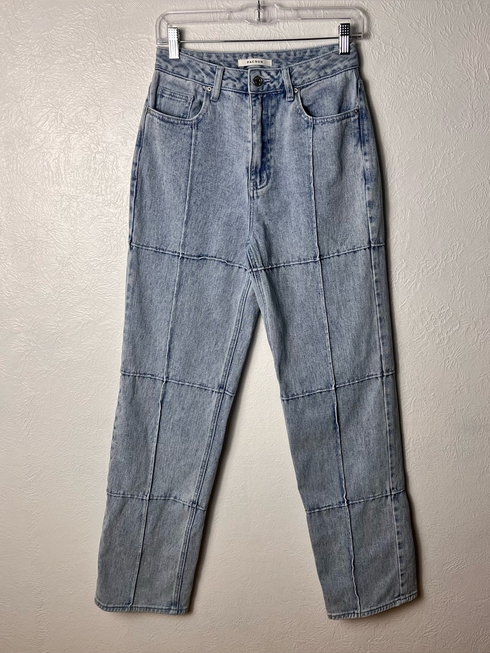 Pacsun Paneled 90’s Boyfriend Jeans Womens Size 27 Light Blue Denim High Rise